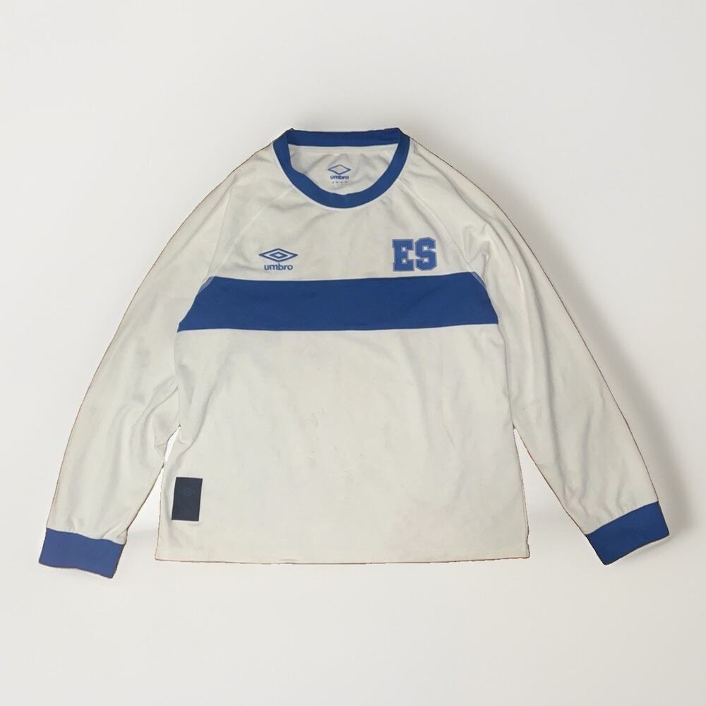 Umbro Soccer Jersey White Blue Large 22x26 Espana Spain FIFA FC